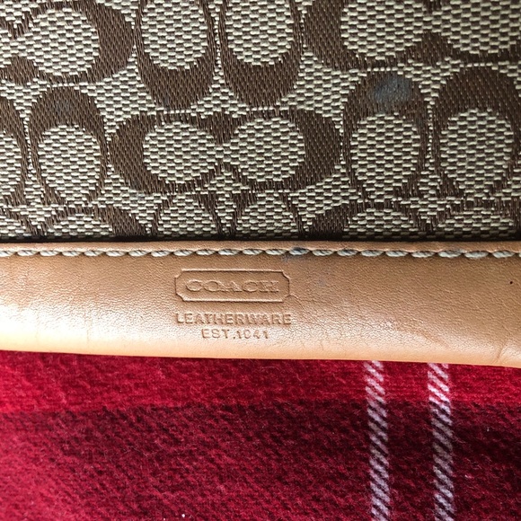 Coach Brown and Tan Signature Card Holder and Keychain - Picture 2 of 6